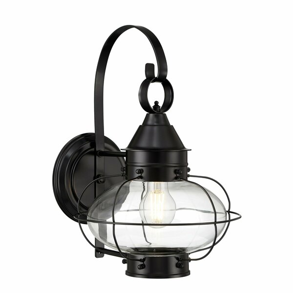 Norwell Cottage Onion Outdoor Wall Light - Black with Clear Glass 1324-BL-CL